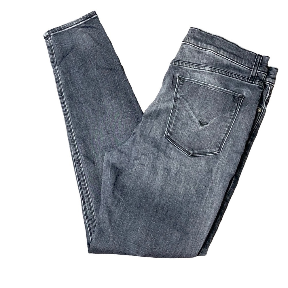 Hudson skinny jeans faded distressed black high rise 32